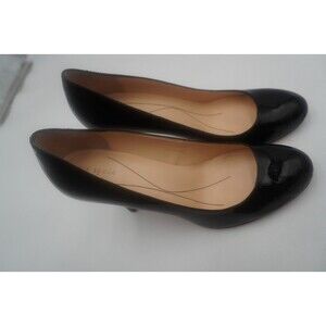 Kate Spade NY Formal Classic Office Glossy Black Patent Leather Round Pumps 10M